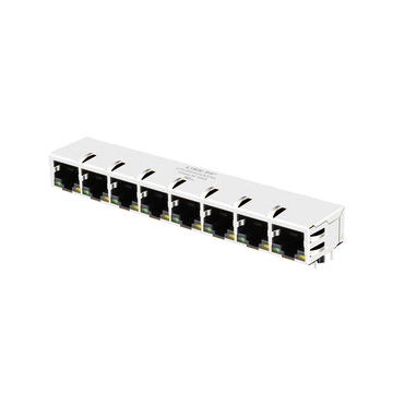 LPJ86404AENL 10/100 Base-T 1X8 Порт RJ45 Магнитные разъемы Многопортовые разъемы Tab Down Зеленый/желтый светодиод