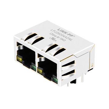 WE 7499021125 Compatible LINK-PP LPJ26204ADNL 10/100 Base-T Tab Down Yellow/Green LED 1x2 Port Ethernet Connector Modules