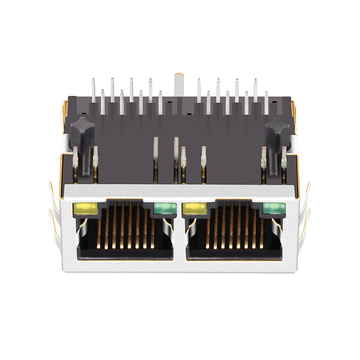 Συμβατό με Pulse JXD0-2005NL LINK-PP LPJ26404AENL Υποδοχές RJ45 1x2 θυρών, 10/100 Base-T, κάτω, Πράσινη/Κίτρινη εικόνα LED 2