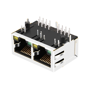 Συμβατό με Pulse JXD0-2005NL LINK-PP LPJ26404AENL Υποδοχές RJ45 1x2 θυρών, 10/100 Base-T, κάτω, Πράσινη/Κίτρινη εικόνα LED 3