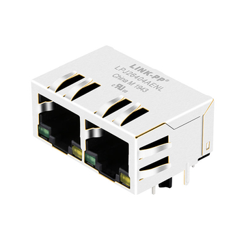 Compatível com YDS 62F-1204GYD2NL LINK-PP LPJ26404AENL10/100 Base-T 1x2 Porta RJ-45 Conector Ethernet Guia LED verde/amarelo para baixo