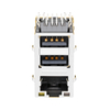 X Multiple XRJB-S-1-86-Z-K6-102 Compatible LPJU4130ALNL LINK-PP 10/100 Base-T RJ45 Magnetics Jack With DUAL USB Tab Up Green&Orange/Yellow LED thumb image 2
