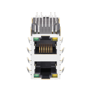 Συμβατό με Belfuse 0845-2D1T-S4 LINK-PP LPJ17633ADNL 10/100 Base-T Κίτρινο/Πράσινο LED 2x1 Θύρες RJ45 Cat5e Jack εικόνα 2