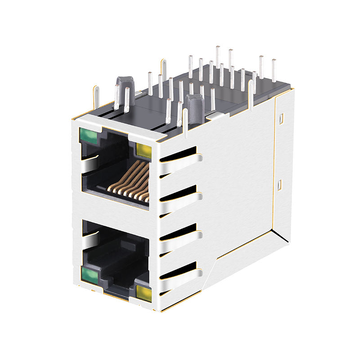 Συμβατό με Belfuse 0845-2D1T-S4 LINK-PP LPJ17633ADNL 10/100 Base-T Κίτρινο/Πράσινο LED 2x1 Θύρες RJ45 Cat5e Jack εικόνα 3