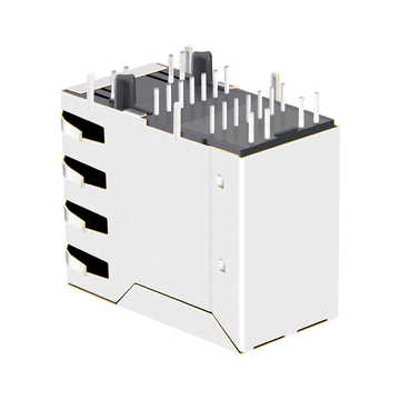 LPJ17633AENL 10/100 Base-T Tab Up Groen/Gele LED 2X1 Poort Multi-port RJ45 Connector afbeelding 4
