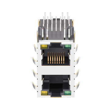 Compatibile con Belfuse 0845-2G1T-H5-F LINK-PP LPJ17633AENL Connettore Ethernet RJ45 a 2 porte 10/100 Base-T con LED verde/giallo, immagine 1