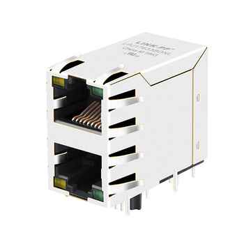 LPJ17633BDNL 10 100 base-t tab up yellow green led 2x1 port 8p8c rj45 connector
