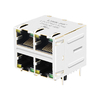 LPJ27401ADNL 10/100 Base-T Tab Up Yellow/Green LED 2X2 Port PoE RJ45 Female Connector thumb image 1
