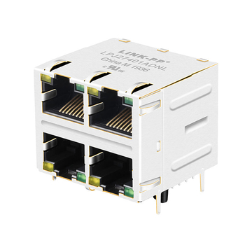 Compatível com XFMRS XFVOIP5E-STKVDxu4-4 LINK-PP LPJ27401ADNL 10/100 Base-T Amarelo/Verde Led 2x2 Porta RJ45 Conector Fêmea
