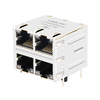 LPJM9029A4NL 10G Base-T 2x2 포트 RJ45 이더넷 MagJacks 녹색&노란색/녹색&노란색 LED 썸 이미지 1