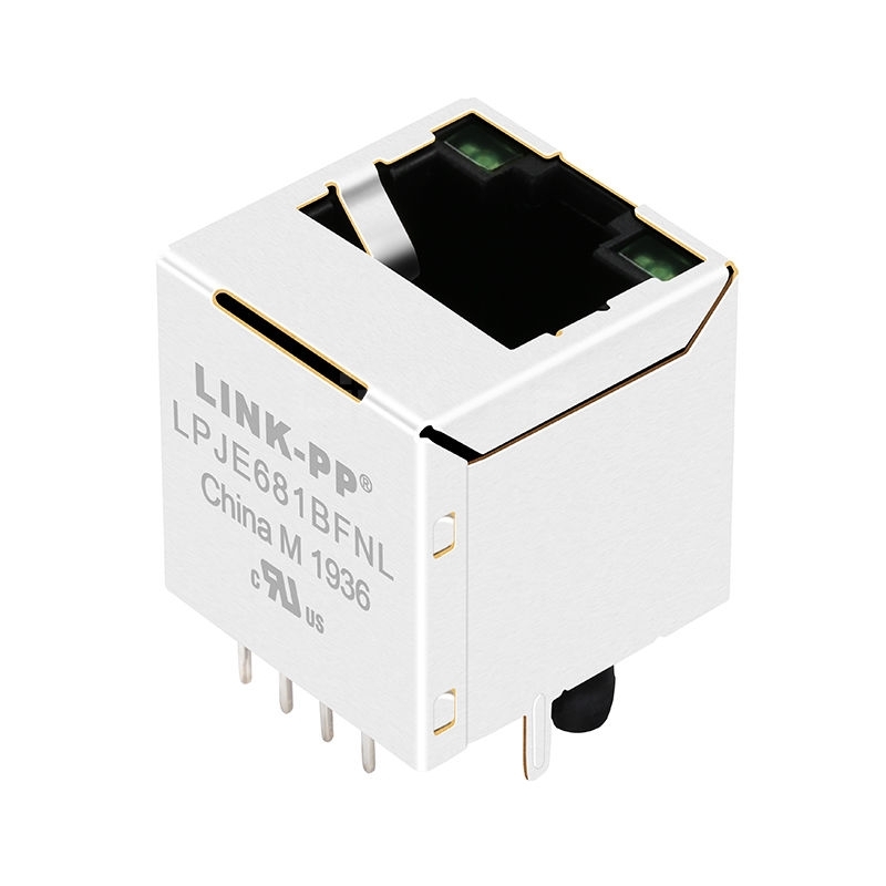 LPJE681BFNL 1X1 Port Vertical RJ45 Jack Connector without Integrated Magnetics Green/Green LED