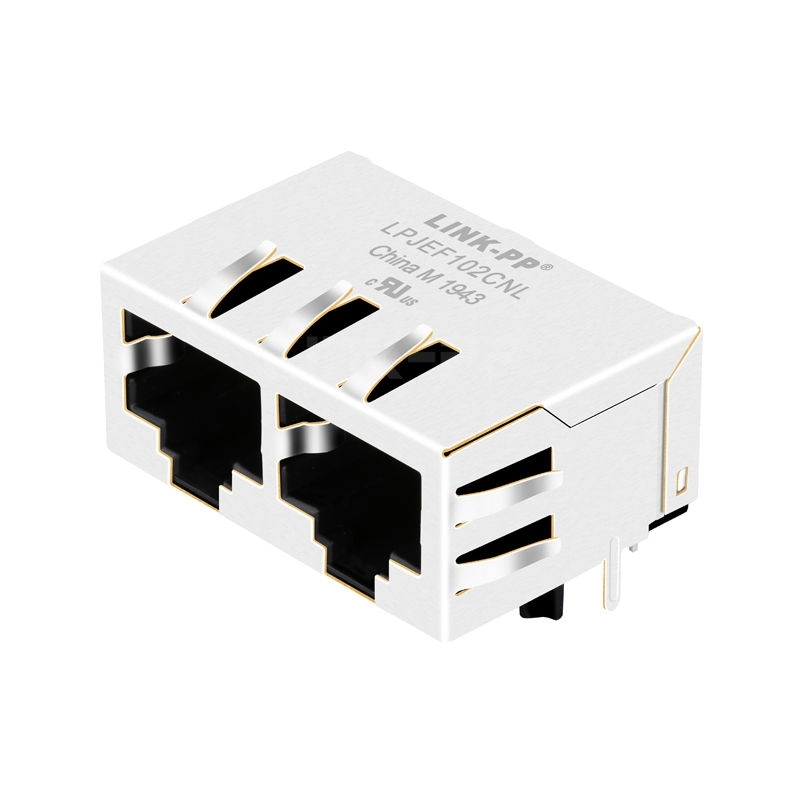 Tyco 5406562-2 Compatible LINK-PP LPJEF102CNL Tab Down Without LED 1X2 Port RJ45 Jack without Integrated Magnetics