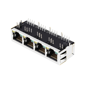 X متعدد XMK-9742-8824-433D-L1-A متوافق LINK-PP LPJE104AENL وحدة نمطية RJ45 ذات 4 منافذ، مزودة بمؤشر LED أخضر/أصفر، بدون مغناطيسات مدمجة (صورة 1)