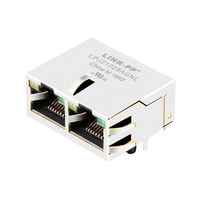 Belfuse S558-5999-T3-F Compatible LPJ21028AGNL 1x2 Puerto RJ45 Conector magnético 100 Base-T Tab Up LED amarillo/verde