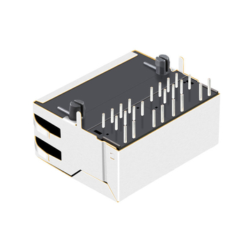 LPJ21028AGNL Connettore magnetico RJ45 a 1x2 porte con linguetta verso l'alto, 10/100 Base-T, immagine 4