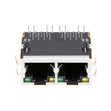 RT2-14FB4K1A Compatible LPJ21028AGNL RJ45 1x2 Port Magnetic Connectors 100 Base-T Tab Up Yellow/Green LED image 3