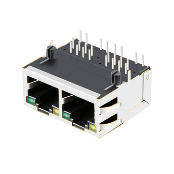 Belfuse S558-5999-T3-F互換 LPJ21028AGNL 1x2ポート RJ45磁気コネクタ 100 Base-T タブアップ 黄/緑LED 画像4