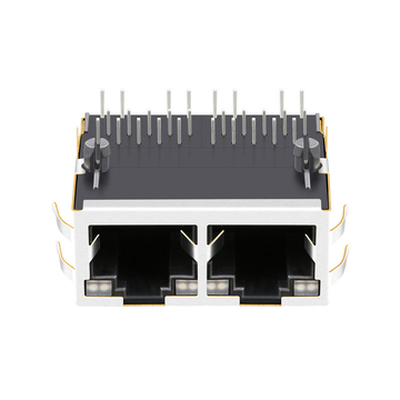 LPJG27305A47NL 10 100 1000 base-t 1x2 port gigabit rj45 magjack tab up green&yellow green&yellow led image 2