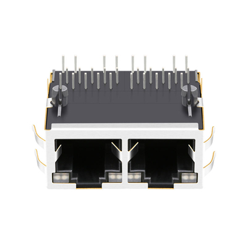 LPJG27305A47NL Connettore modulare RJ45 a 1x2 porte con linguetta verso l'alto, 10/100/1000 Base-T, immagine 2