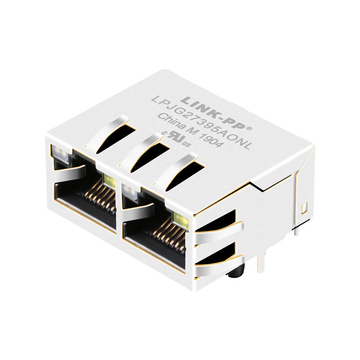 LPJG27395AONL 10 100 1000 base-t 1x2 port with leds rj45 female connector