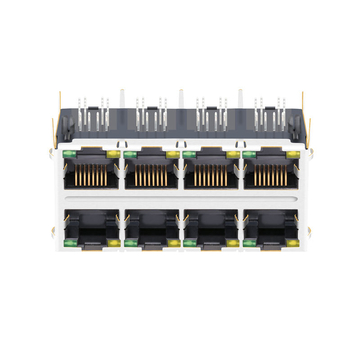 10/100 Base-T Tab Up Κίτρινο/Πράσινο LED 2x4 Θύρες Ethernet RJ45 Modular Jack εικόνα 2