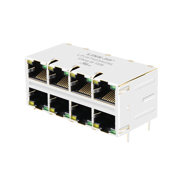 Hanrun HR872405HE Compatible LINK-PP LPJ47403ADNL 10/100 Base-T  Yellow/Green Led  2x4 Port  RJ45 Magnetic Jack