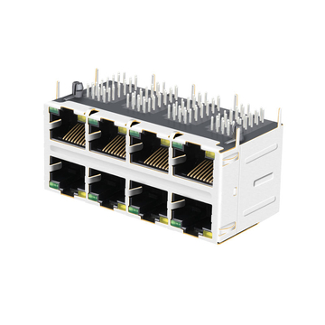 10/100 Base-T Tab Up Κίτρινο/Πράσινο LED 2x4 Θύρες Ethernet RJ45 Modular Jack εικόνα 3
