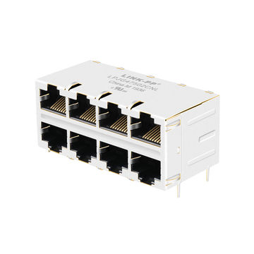 LPJG47502CNL 10/100/1000 Base-T Integrated Magnetics 2x4 Port 8P8C RJ45 Female Connector