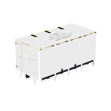 Compatibile con Belfuse 0833-2X4R-54-F LINK-PP LPJG47537CNL Connettore RJ45 schermato a 2x4 porte per montaggio su scheda, 100/1000 Base-T senza LED, immagine 5