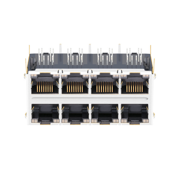 RM4-1SAARV1F-compatibel LINK-PP LPJG47542A47NL 10/100/1000 Base-T 2x4 poorten RJ45 magneetconnector Geel & Groen/Geel & Groen LED afbeelding 2