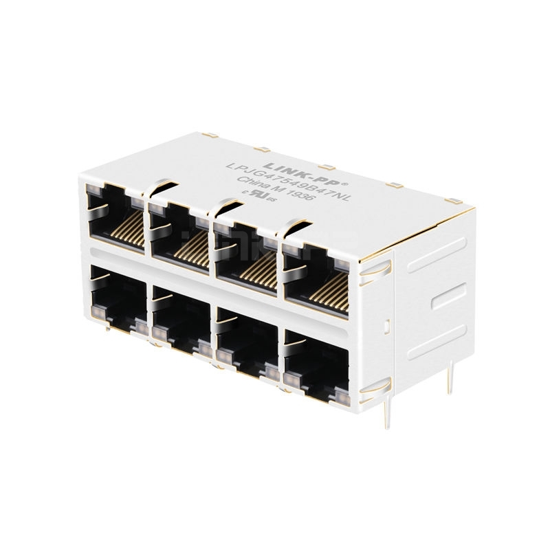RM5-ZZ-0003 Compatible LINK-PP LPJG47549B47NL 100/1000 Base-T Yellow&Green/Yellow&Green Led 2x4 Port Industrial RJ-45 Ethernet Connector