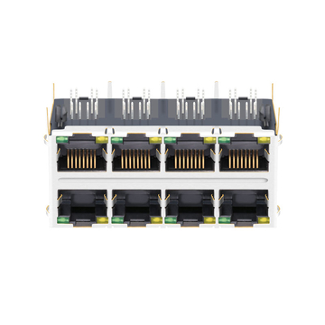 LPJG47561ADNL 1000 base-t 2x4 rj45 magjack tab up yellow green led image 2