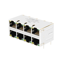 XFMRS XFGIGH-STKVDYG8-4 kompatibel LINK-PP LPJG47561ADNL 10/100/1000 Base-T 10p10c Gelb/Grüne LED 2x4 Port Cat6 RJ45-Stecker