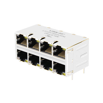 LPJG47580A35NL 10 100 1000 base-t 2x4 rj45 magjack tab up yellow&green yellow led