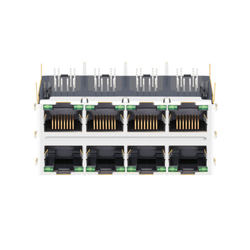 Pulse J0B-2005NL Compatible LPJTP474320-8AF6-C 2.5G Base-T RJ45 2x4 Connectors With PoE+ Tab Up Green/Green LED