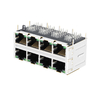LPJG47039AWNL 2.5G Base-T RJ45 2x4 Port Female Connector With PoE+ Tab Up Green/Green LED thumb image 3
