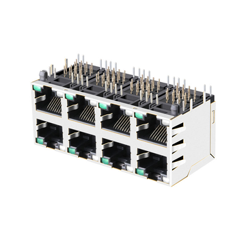 탭 업 레드&옐로/그린 LED (LED 없음) 2x4 포트 RJ45 8핀 잭 커넥터 (자석 내장 없음) 이미지 3