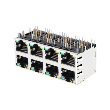 متوافق مع أمفينول RJSNE-5381-08 LINK-PP LPJE108XAGNL Tab Up Yellow/Green LED 2X4 Port Ethernet Jack RJ45 Without Integrated Magnetics image 3