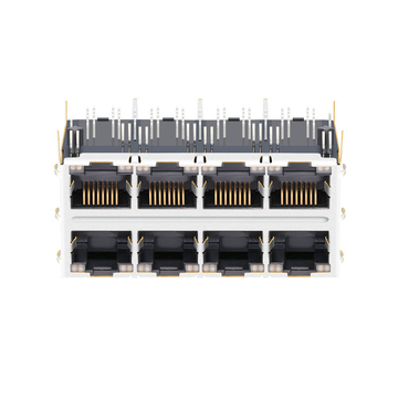 Belfuse 0879-2C4R-54 互換 LINK-PP LPJG47038A4NL 10/100/1000 Base-T 8p8c 緑＆黄/緑＆黄LED 2x4ポート RJ45ソケット 画像2