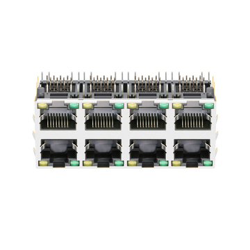 Разъемы LPJE108XAHNL RJ45 2x4 без магнитного трансформатора, зеленый/желтый светодиод (изображение 2).