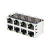 LPJE108XAHNL 2x4 Port RJ45 Modular Jack Without Magnetics Tab Up Green/Yellow LED thumb image 3