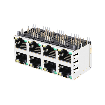 X 複数の XRJD-S-24-8-8-4 互換 LINK-PP LPJE108XAHNL タブアップ式 緑/黄LED 2x4ポート イーサネットコネクタ（内蔵マグネティックスなし）画像3