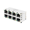 LPJE108XAHNL 2x4 Port RJ45 Modular Jack Without Magnetics Tab Up Green/Yellow LED thumb image 1