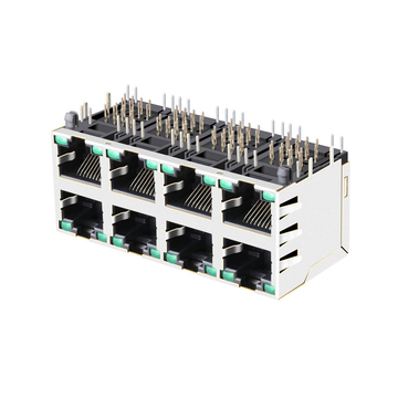 متوافق مع أمفينول RJSAE-5385-08 LINK-PP موصل إيثرنت RJ45 ثنائي المنافذ LPJE108XAWNL بدون مغناطيس مدمج، مؤشر LED أخضر/أخضر، الصورة 3