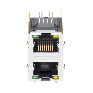 LPJ17206AGNL 10/100 Base-T Tab UP Κίτρινο/Πράσινο LED 2x1 Θηλυκός σύνδεσμος RJ45 με ενσωματωμένα μαγνητικά καλώδια εικόνα 2