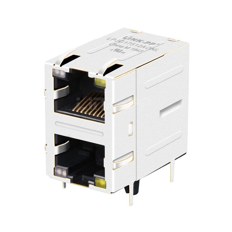 LPJG17512AONL 10/100/1000 Base-T Tab Up Orange&Green/Yellow LED 2X1 Port 8P8C RJ45 Magnetic Jack