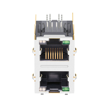 10/100/1000 Base-T Tab Zowel groene als groene en gele LED 2x1 poort 10P8C RJ45 modulaire connector afbeelding 2