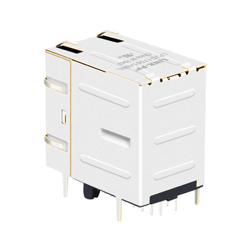 LPJG17561A8NL 100/1000 Base-T 2X1 poortaansluiting RJ45 vrouwelijke connector lipje omhoog groen/geel & groene LED afbeelding 5
