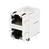 71F-1327DDDA2NL 1000 Base-T 8p8c Cat6 RJ45 2x1 Портовые гнезда Желтый и зеленый/желтый и зеленый светодиод