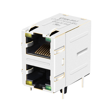 X Multiple XMH-2116D3018 Compatible LINK-PP LPJG17610AANL 10/1000 Base-T Yellow/Green Led Tab Up 2x1 Port Stacked RJ-45 Connector